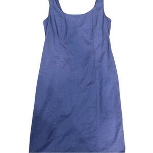 J. Crew Blue Sheath Dress Sleeveless Scoop Neck